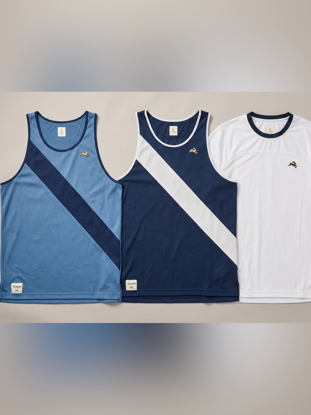 Tracksmith Men’s Bundle Sz. L (2 Van Cortlandt Singlets Tanks & 1 Tee)